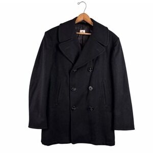 Vintage US Navy Man's Enlisted Pure Wool Peacoat Black 8405-01-154-5789 Size 40R